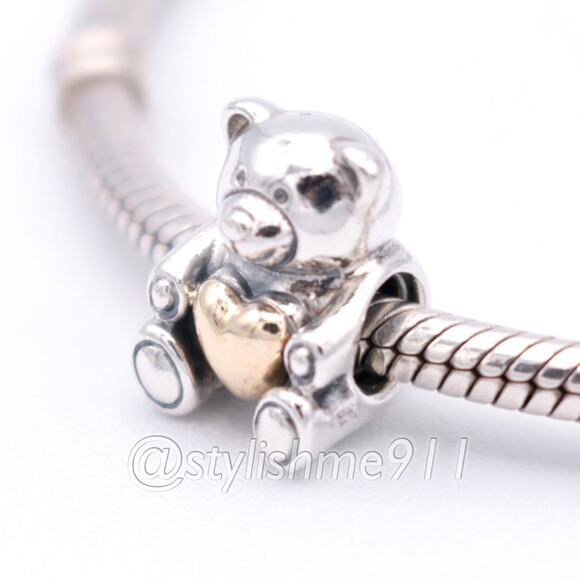 PANDORA Limited Edition Teddy Bear Charm With 14K GOLD - 791166 - Picture 2 of 11